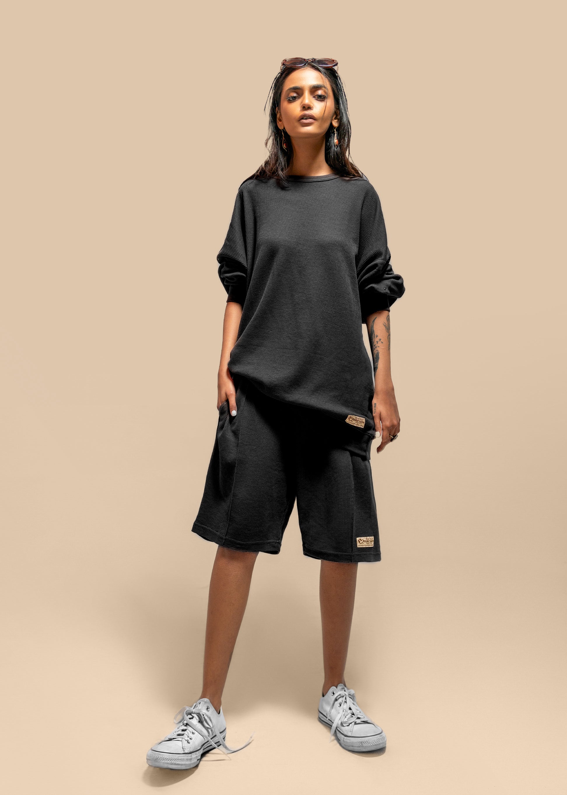 Urban Black Uni thermal short set